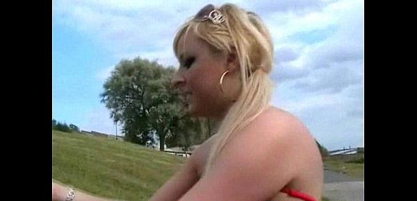  Busty blonde flashers outdoor masturbation and naughty amateur public nudity